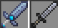 Сравнение Клинка Льда (слева) с ледяным мечом (справа)